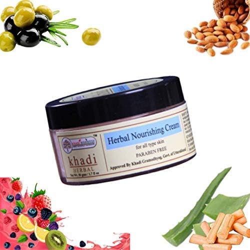 Khadi Rishikesh Herbal Nourshing Ultra Hydrating Moisturizer Cream for Face | Deep Nourishment, Soft & Smooth Skin | Lightweight, Non-Greasy Daily Face Cream for Men & Women | With Vitamin E, Shea Butter & Aloe Vera-50gm