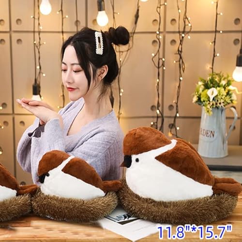 Xizhi XIZHI-MAQUEWO Sparrow Plush Toy With Bird'S Nest 15.7 Inch Stuffed Animal Figures Bird Throw Plush Pillow Toys Huggable Soft Animal Doll thumb #2