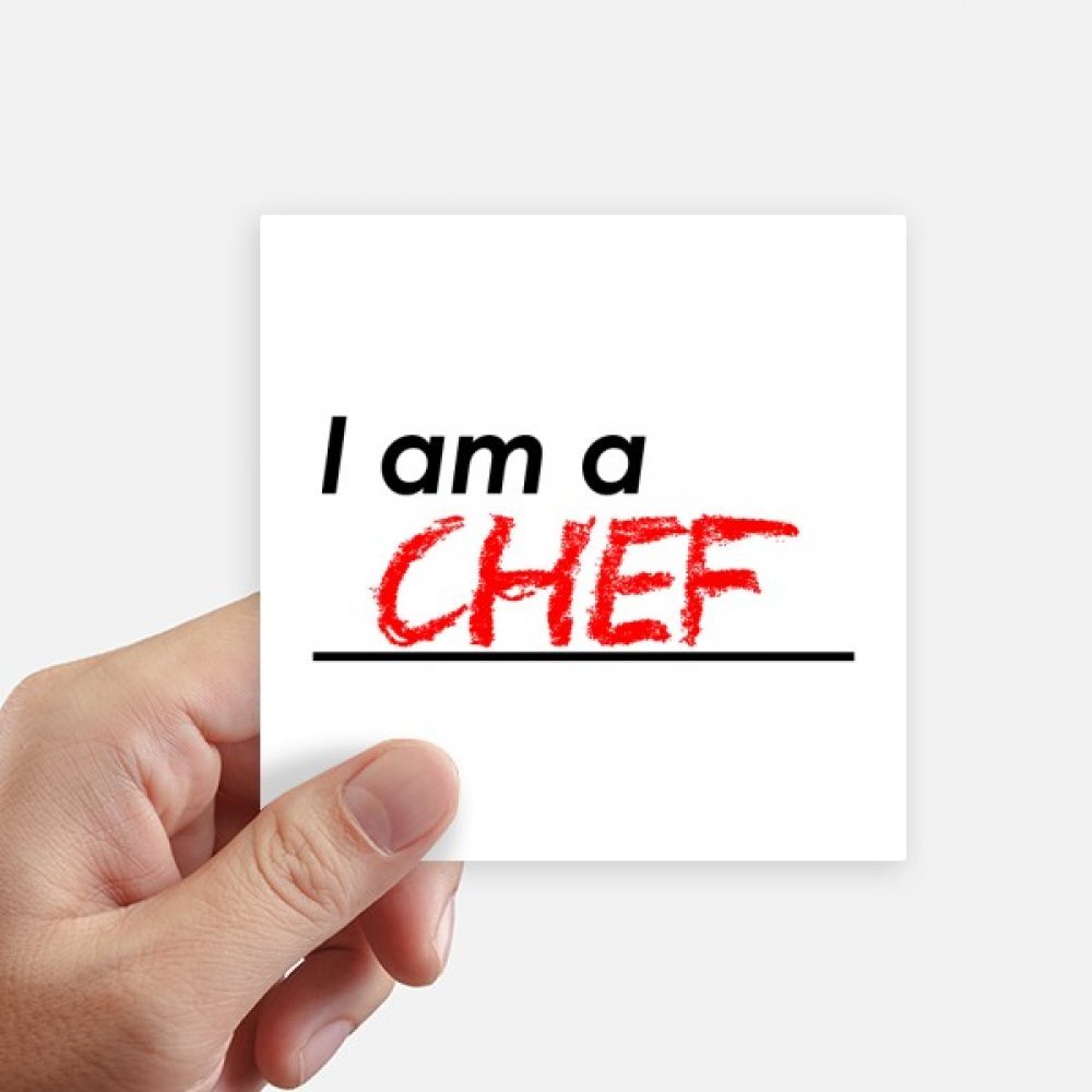 Sticker carré Je suis Un Chef multicolore 10x10cm décoration murale lot de 8