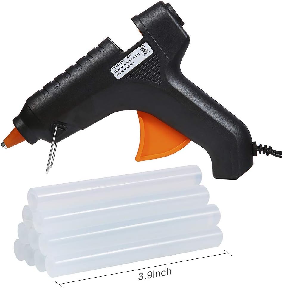 Mini Hot Melt Glue Gun with 10PCS Glue Sticks TY-G4001 120V/60HZ 40W Power Glue Guns Kit for DIY Small Craft Projects & Sealing & Home Quick Daily Repairs and Arts for DIY