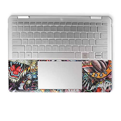 Image of MightySkins Carbon Fiber Skin Compatible with HP Spectre x360 14 inch (2022) Full Wrap Kit - Old School Tattoo | Protective, Durable Textured Carbon Fiber Finish | Easy to Apply | Made in The USA