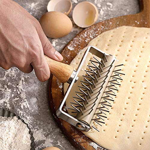 EVEDMOT Pizza Dough Docker Roller Stainless Steel, Pizza Pin Puncher