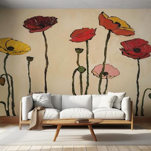 Papier Peint Mural 3D Masquage Défauts : Intissé Beige 300x210 cm