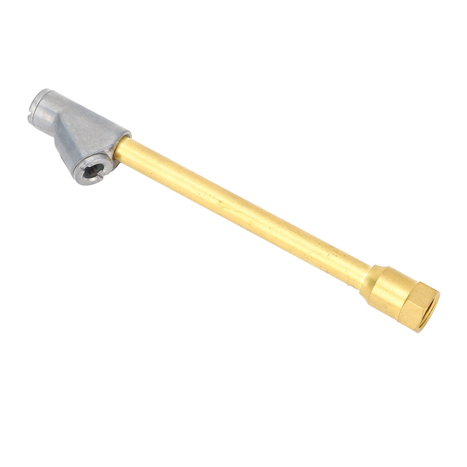 Cocoarm Mandrino Ad Aria a Doppia Testa Mandrino Ad Aria per Pneumatici in Ottone e Lega di Alluminio 1/4 Pollici FNPT Connessione a 2 Vie Design Esteso da 6/5 Pollici per Gonfiaggio Pneumatici per