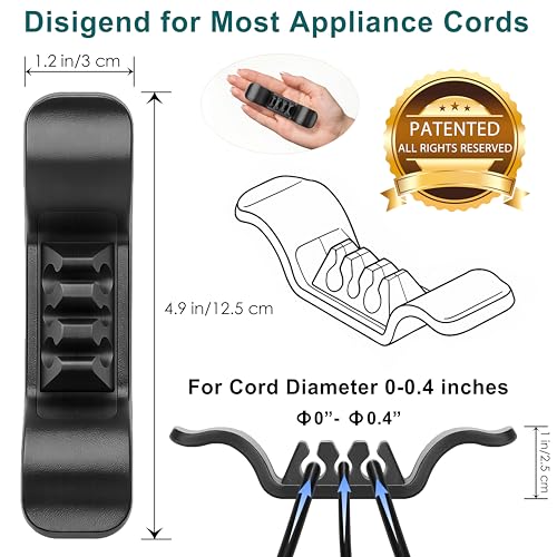 Cord Organizer for Appliance Stick On- Kitchen Appliances Cord Winder, Convenient Cord Wrapper for Mixer, Air Fryers, Juicers, Coffee Machines, Blender, Air Fryers, Black 6Packs by Animal-Gifts - Used condition - Image 4