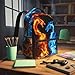 MAHIPOCI Ice and Fire Double Dragon Black Backpack For School Boys Girls Lightweight Waterproof Bags Backpack For School Travel Camping Hiking Outdoor For Boys Girls Age 6-8，8-10，8-12，10-12 Years Old