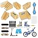 TIME4DEALS Fingerboard Skate Park Set 18 Pcs - Finger Skateboard Deck Ramp Set 8 Pieces Bigger & Mini Finger Toys Kit Handboards Scooter Skates Bike Caster Board Skateboards for Kids Gifts