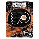 Northwest NHL Philadelphia Flyers Micro Raschel Throw Blanket, 46" x 60", Ice Dash