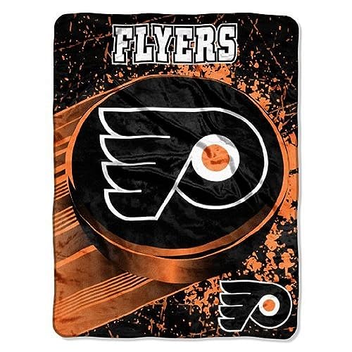 Northwest NHL Philadelphia Flyers Micro Raschel Throw Blanket, 46" x 60", Ice Dash