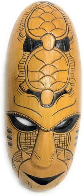 Tikimaster Fijian Mask 20 in with Carved Double Turtle| #mdrx009