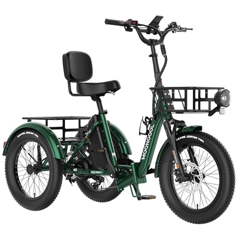MOONCOOL Foldable Electric Tricycle for Adults, 20' Aluminum Etrike, Rated 750W 48V 20Ah Rear...