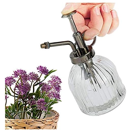 Hilif Pflanzensprüher, Sprühflasche Glas Blume Wasser Spray Flasche Kann Topf Vintage Stil Spritzer Pflanze Zerstäuber Mit Pumpe Dekorative Glas