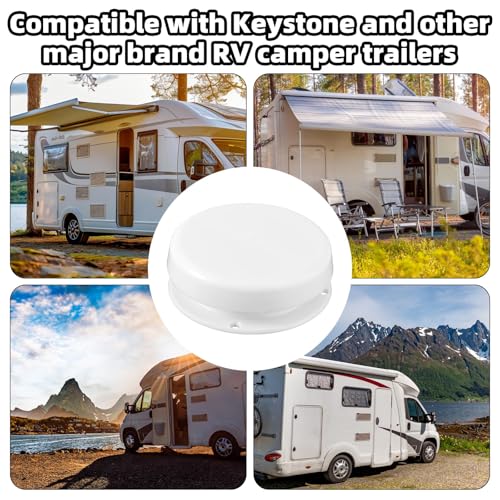 RV Roof Mushroom Vent Cover, Plastic Waterproof Ventilation Cap for Keystone Trailers Motor Homes Campers Parts Accessories(White) - Thumbnail 7