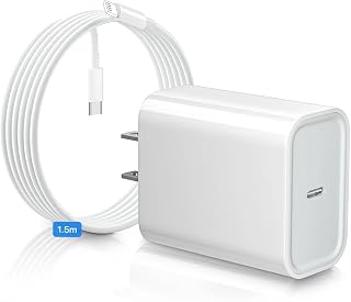 RENDIN 25W Cargador Carga Rapida con Cable 1.5M,Compatible con iPhone 14/13/12/11/Pro MAX/iPhone X/XS/XR/8, Cargador iPad