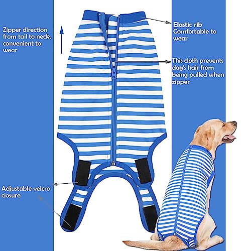 Image of Dog Recovery Suit Surgery Shirt,Medium Female Male Wound Protective Suit,Blue M