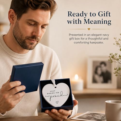 Image of Memorial Keepsake for Dad, Grandfather or Loved One, Sympathy Gift for Loss of a Special Man, Bereavement Remembrance Gift, Keep Making Him Proud Memorial Ornament