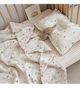 BuLuTu 4-Layer Muslin Toddler Blanket - 47"x51" Soft Cotton Reversible Nursery Quilt (Glorios Flowers) - View #11