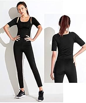 サウナスーツ レディース 人気 4点セット ダイエット 発汗 脂肪燃焼 (S) Amazon | サウナスーツ サウナシャツ サウナベスト汗シャツ