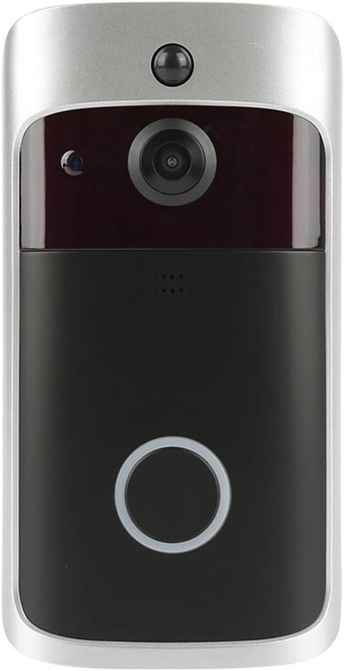 Timbre con vídeo, Timbre Inteligente, cámara de Seguridad WiFi, bidireccional, vídeo con detección de Movimiento PIR, Control de aplicación remota (Color : Nero)