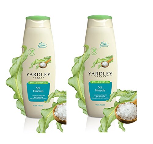 Yardley Exfoliating Sea Minerals Shower Gel, 16 Ounce, 2 Pack