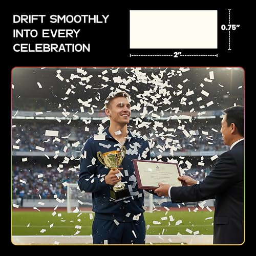 Image of Ultimate Confetti, Biodegradable Dissolving Rice Paper Confetti -Rectangular Flame-Resistant and Water-Soluble Paper Confetti for Cannon and Launcher use - Best for Celebrations - 1 lb, 16 oz