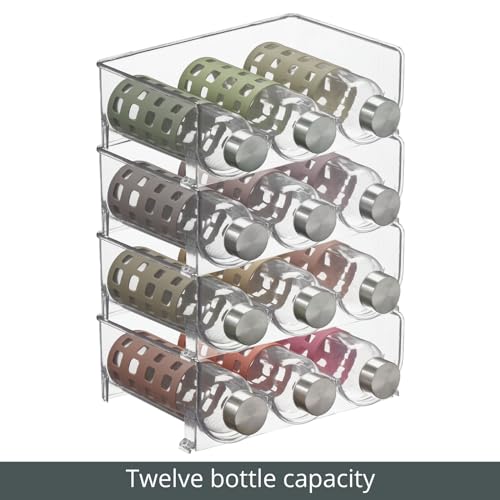image for mDesign Plastic Free-Standing Stackable 3 Bottle Storage Holder Rack -