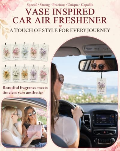 Image of Christian Car Air Fresheners 10 Pack, Bible Verse Floral Hanging Cards | 10 floral Christian hanging cards with uplifting Bible verses for cars, rearview mirrors, gifts and everyday encouragement