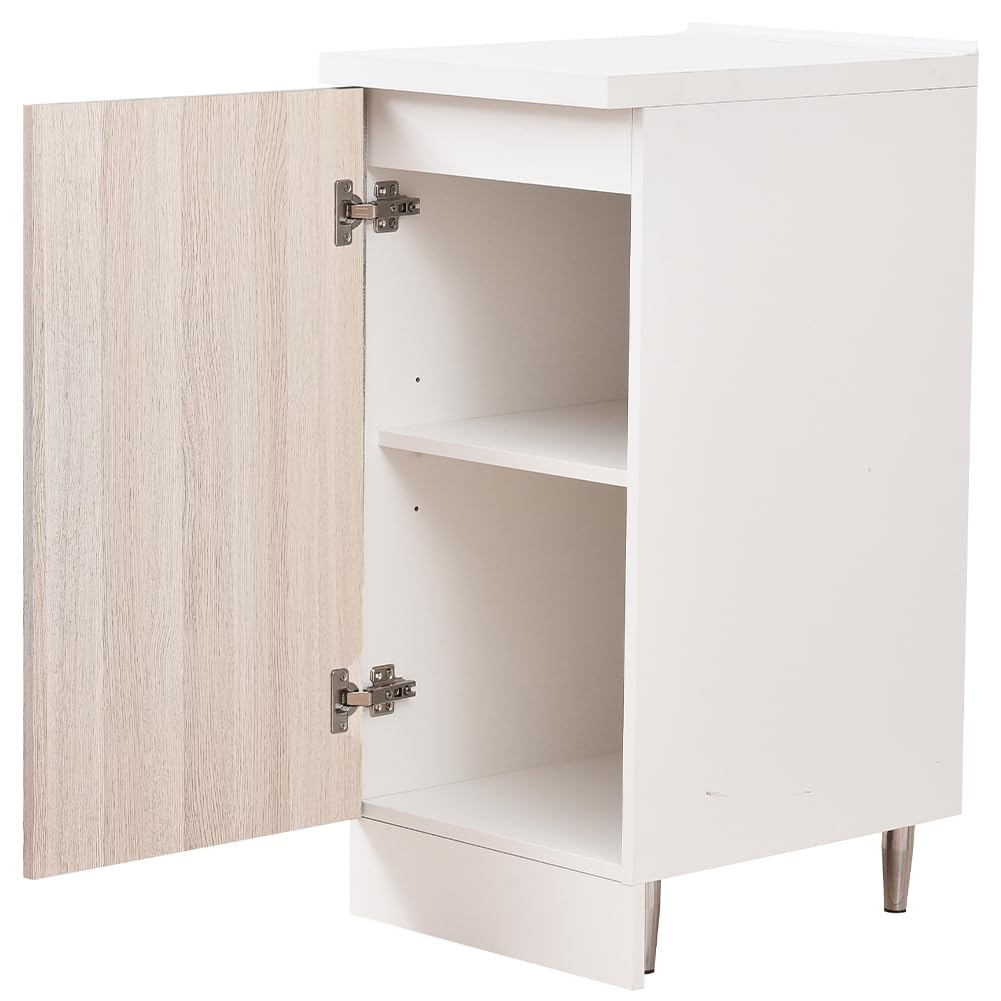 Shally Dogan Mobile Base per Cucina Componibile, Mobiletto con Struttura in Legno Robusta e Resistente, Colore Olmo, Maniglia con Finitura Cromata, Design Moderno (Anta Singola)