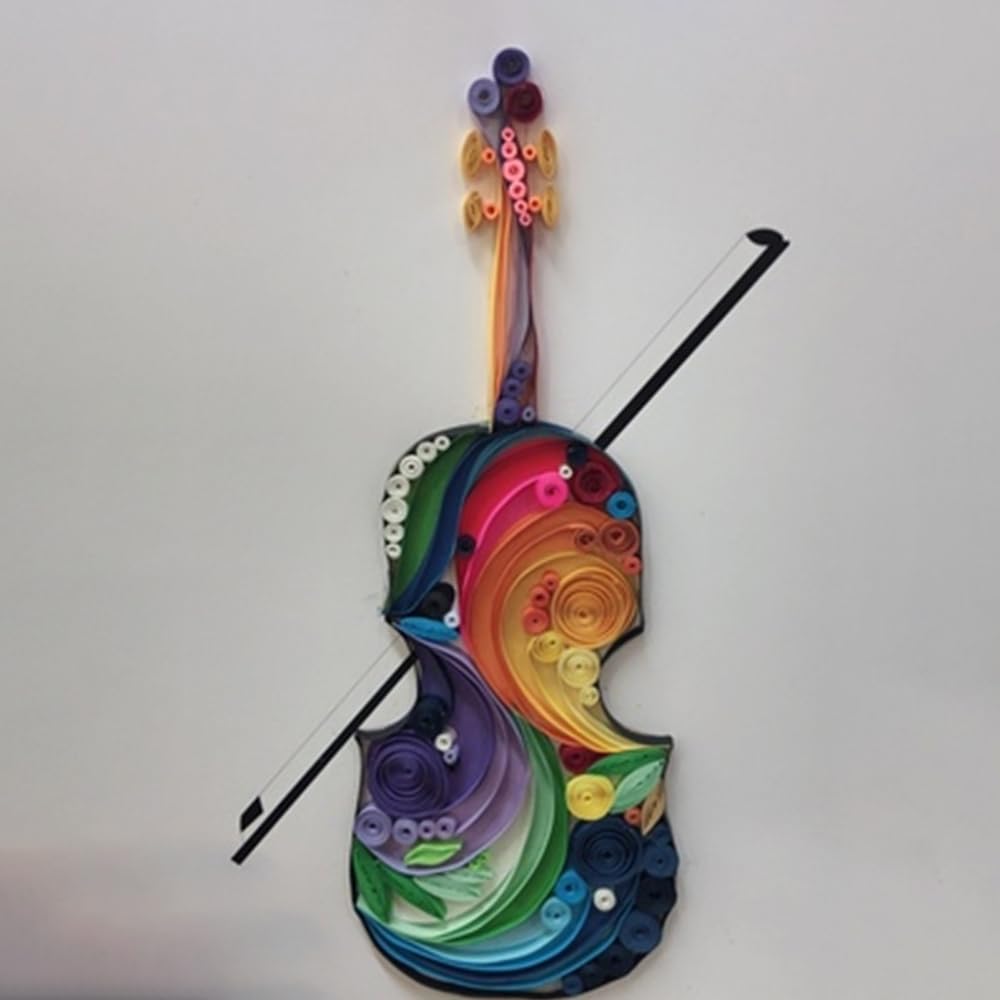 MerainMe Violin Paper Quilling Kit Paper Quilling Craft Great for DIY Learning Class, Home Decoration, Birthday Gift. It's Suitable for Children and Craftsmen.