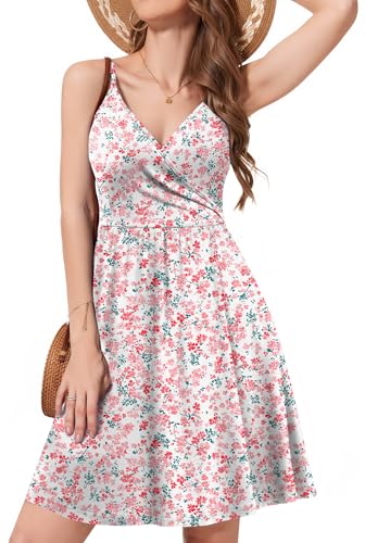 WEACZZY-Womens-2026-Summer-Dresses-V-Neck-Spaghetti-Strap-Sundress-Casual-Beach-Flowy-Mini-Dress-with-Pockets WEACZZY Women's 2026 Summer Dresses V Neck Spaghetti Strap Sundress Casual Beach Flowy Mini Dress with Pockets - Image 1
