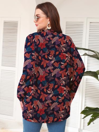 Image of AusLook Plus Size Lightweight Cardigans for Women Open Front Pockets Jacket