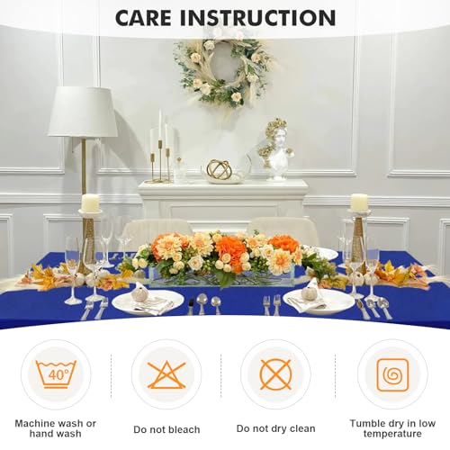 Image of SEPARO Spandex Table Cover 2 Pack 8Ft Royal Blue Fitted Tablecloths,Washable Wrinkle Resistant Stretch Table Cloth Rectangle for Party Hosting Supplies,Wedding Decorations,Vendor Display,Banquet