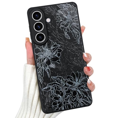 OOK Magnetic for Samsung Galaxy S26 5G Silicone Case,Black Flower