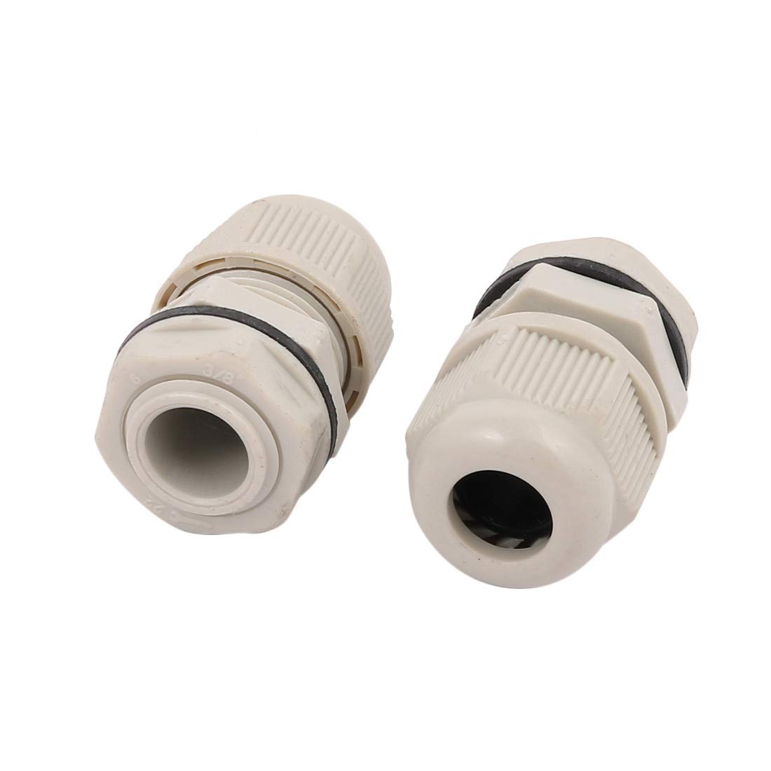 Aexit 5Pcs G3/8 Transmission Nylon Adjustable Cables Gland Fixing Connector Joint Fastener Gray