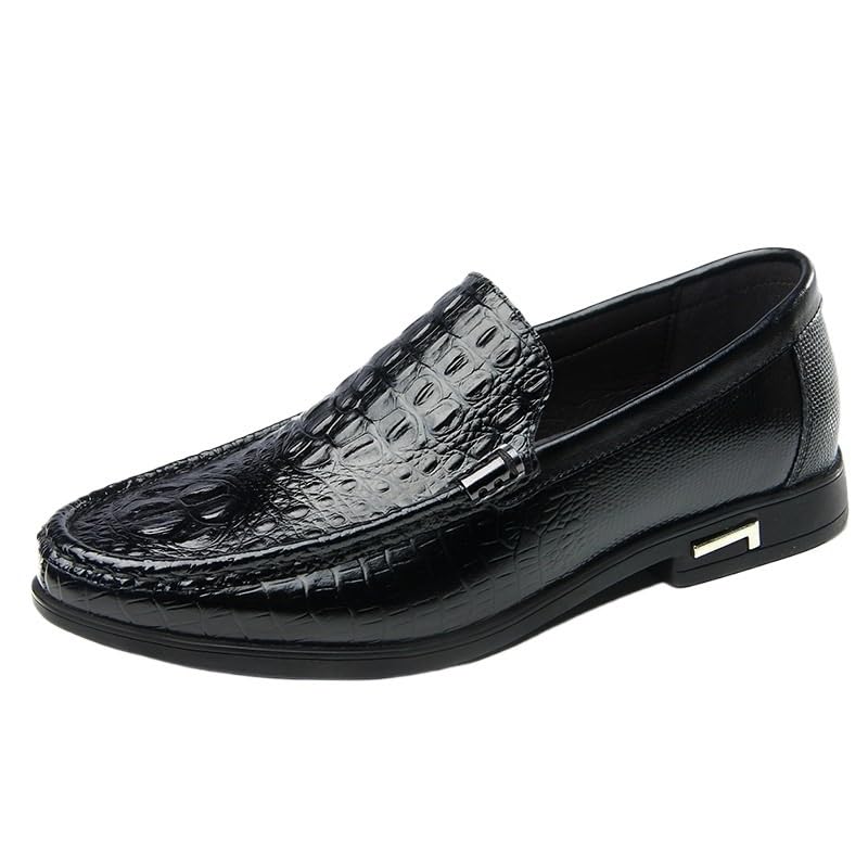 Men's Dress Oxford Classic Tuxedo Pointed Toe Non Slip Low Top Anti-Slip Casual Slip-on Burnished Leather - Main Image