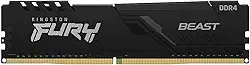 MEMÓRIA KINGSTON FURY BEAST DIMM DDR4 8GB 3200 MHZ KF432C16BB/8 1,35V 1Rx* 288 pinos Desktop Gamer