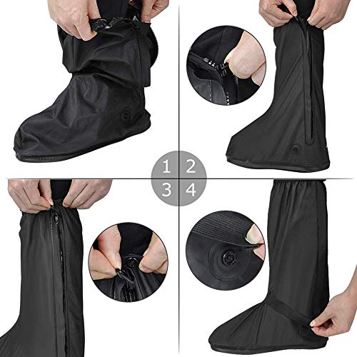 Image of Rain Boots Waterproof Overshoes with Reflector Reusable Anti-Snow Shoe Covers Rain Boots Protective Gear for Men and Women Galoshes