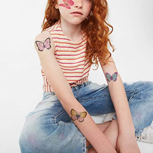 Charlent Glitter Butterfly Tattoos For Girls - 110 Pcs Glitter Butterfly Temporary Tattoos For Girls Birthday Party Favors Goodie Bag Fillers #TOP2