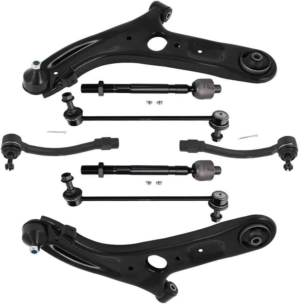 ASAPE 8PCS Front Control Arm Suspension Kit Fit for 2011-2016 for Hyundai for Elantra 2014-2017 for Hyundai for Elantra GT with Front Lower Control Arm Ball Joint Inner and Outer Tie Rod End