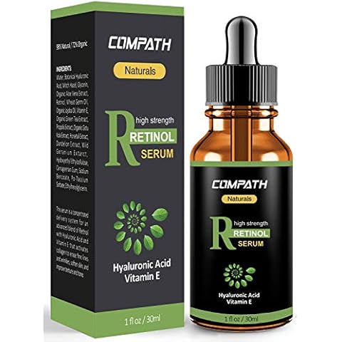 Retinol Serum, COMPATH High Strength Anti-Aging & Moisturizing Serum, Organically Reduces Wrinkles and Fine Lines, with Hyaluronic Acid and Vitamin E Cover
