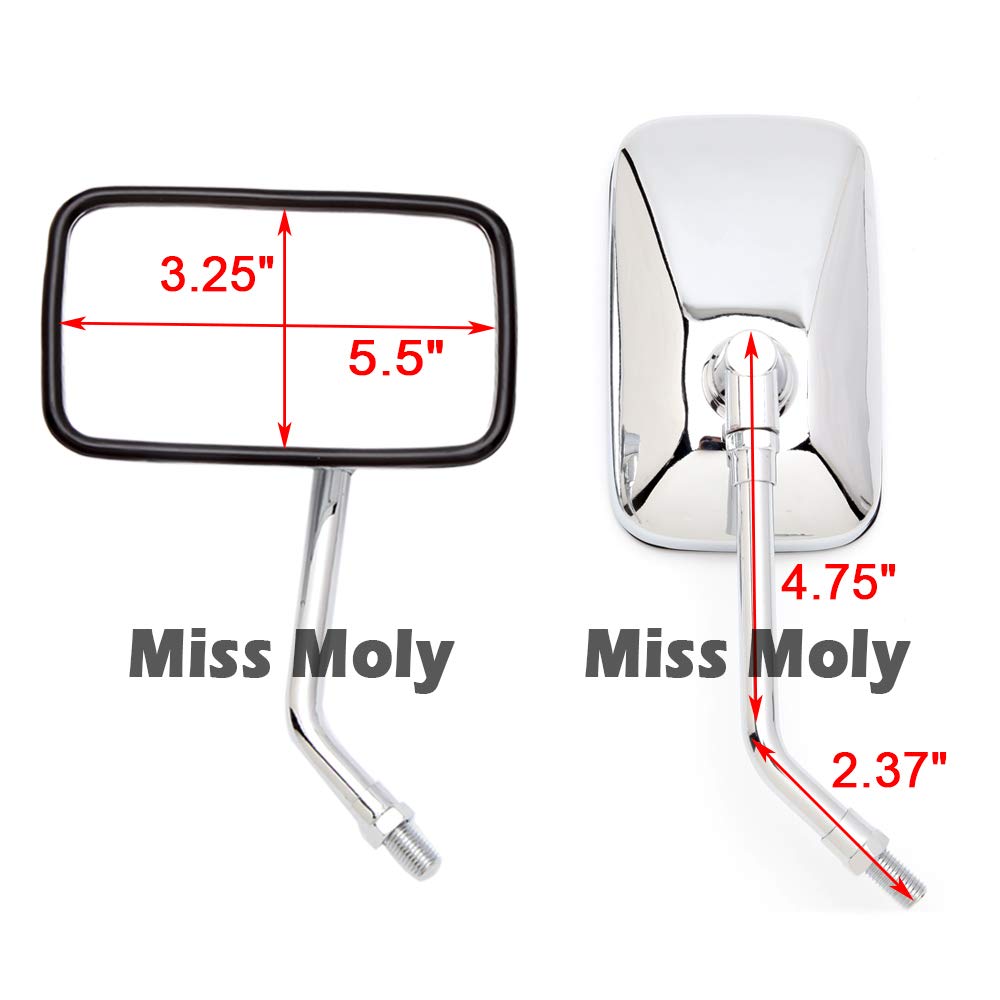 10mm Motociclo Specchi, Specchi retrovisori Chrome M10 per Shadow VTX Boulevard Vulcan Intruder Scooter