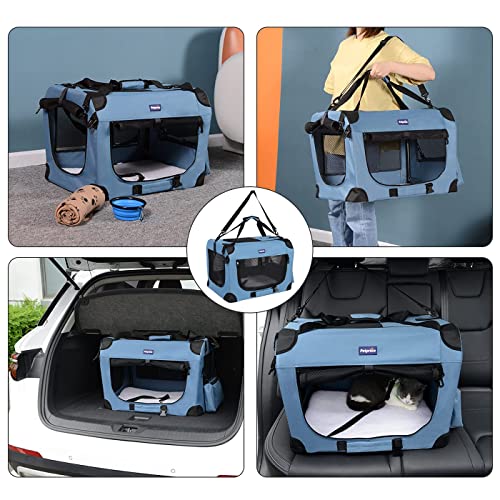 Petprsco Portable Collapsible Dog Crate, Travel Dog Crate 24X17X17 With Soft Warm Blanket And Foldable Bowl For Large Cats & Small Dogs Indoor And Outdoor #TOP5