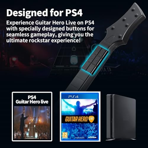 Image of NBCP Wireless Guitar Controller for PlayStation 4, PC,PS4 /PS3,Clone Hero, Fortnite Festival,Compatible with Guitar Hero & Rock,Plug-and-Play USB Receiver