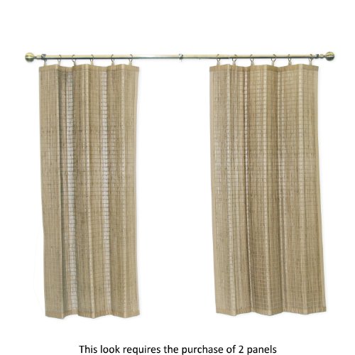 Bamboo Ring Top Curtain Window Panel, 40 by 63-Inch L x H, Driftwood - Thumbnail 2