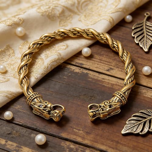 Pulsera Vikinga para Hombre Ajustable con Diseño de Lobo miniatura 6