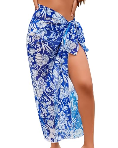 Image of Eicolorte Womens Beach Cover Up Chiffon Sheer Bikini Beach Swimsuit Coverup Sarong Pareo Wraps for Women
