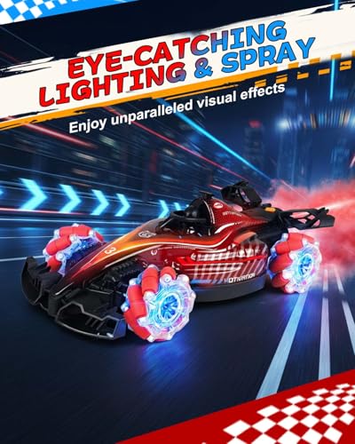Trongle RC Cars Remote Control Car 4WD 2.4GHz, 15KM/h RC Stunt Car for 5 6 7 8 9 10 11 12 Year Old Boys, 360° Spins, Cool Lights & Spray Effect, 2 Batteries, 60+ Mins Playtime, Birthday - Image 5