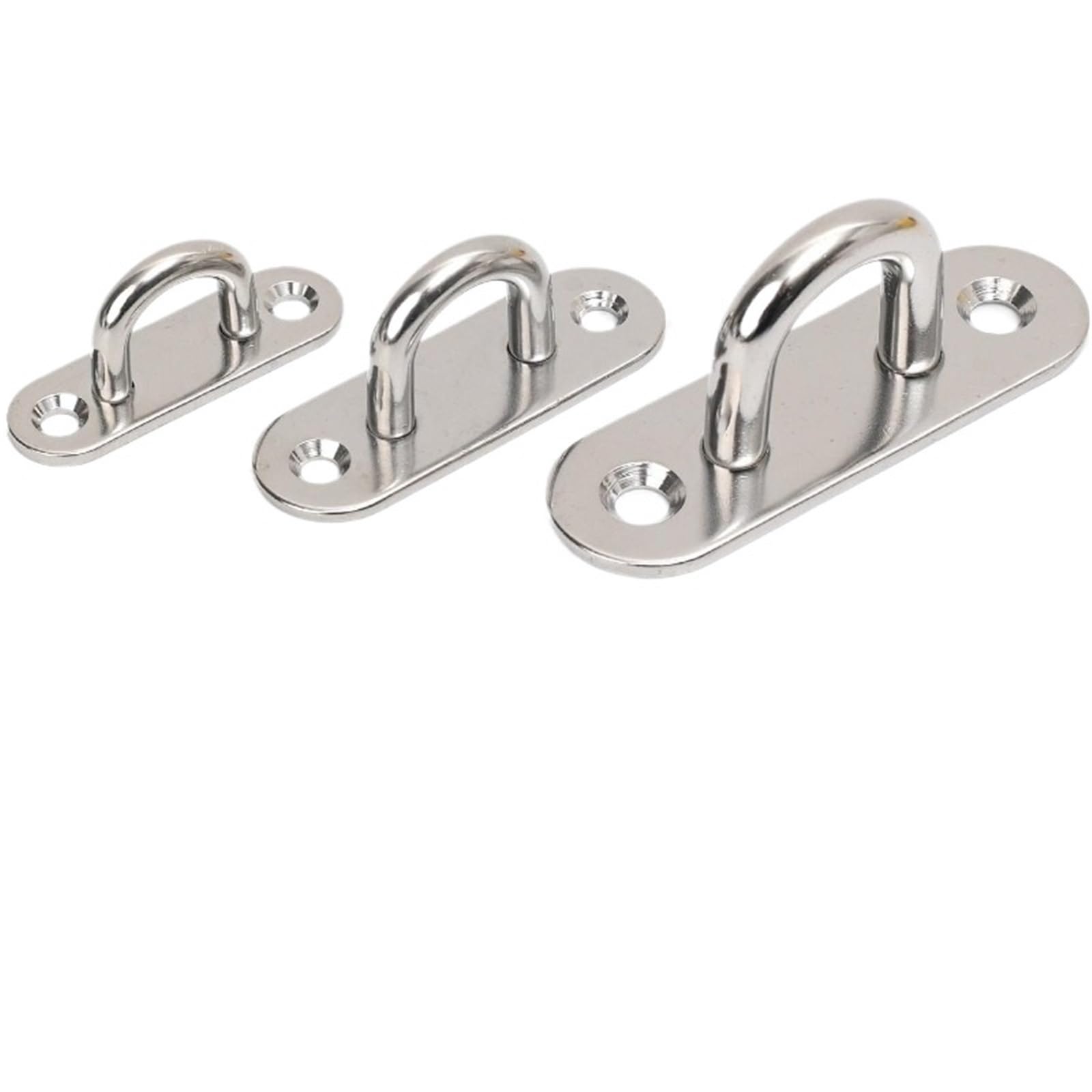 LTYKNGH Eye Plate D Design Shape Stainless Steel Hook Eye Plate Heavy Oblong Duty Pad Mount Wall U Boat Ceiling Hanger(1set M6)