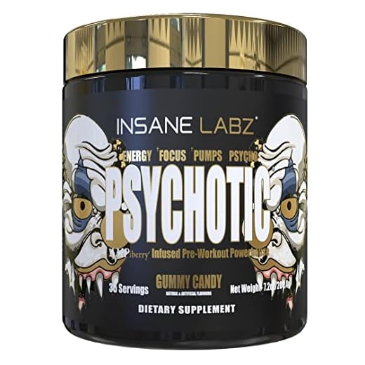 Insane Labz Psychotic Gold, High Stimulant Pre Workout Powder, Extreme Lasting Energy, Focus, Pumps and Endurance with Beta Alanine, DMAE Bitartrate, Citrulline, NO Booster, 35 Srvgs