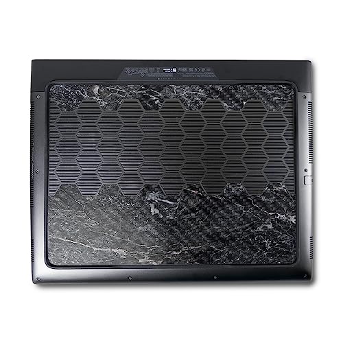 Image of MightySkins Carbon Fiber Skin Compatible With Alienware M18 R1 (2023) Full Wrap Kit - Onyx Marble | Protective, Durable Textured Carbon Fiber Finish | Easy To Apply and Change Styles | Made in the USA